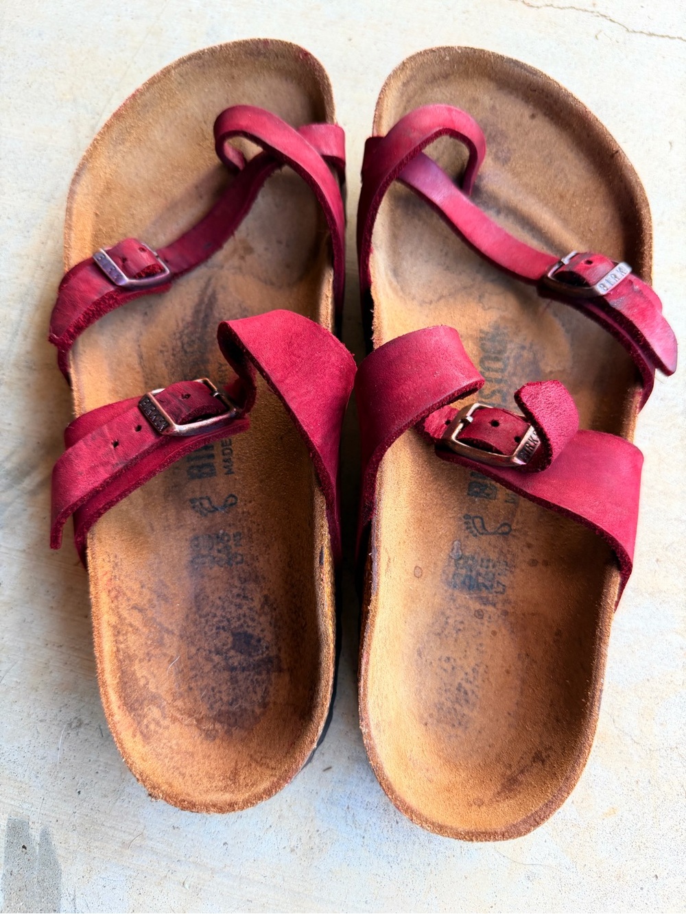 Birkenstock 38 100% Leather Red - Picture 3 of 4